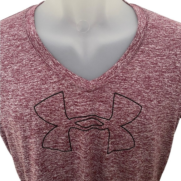 UNDER ARMOUR V-Neck Activewear HeatGear Short Sleeve Shirt Women M Medium - Picture 2 of 5